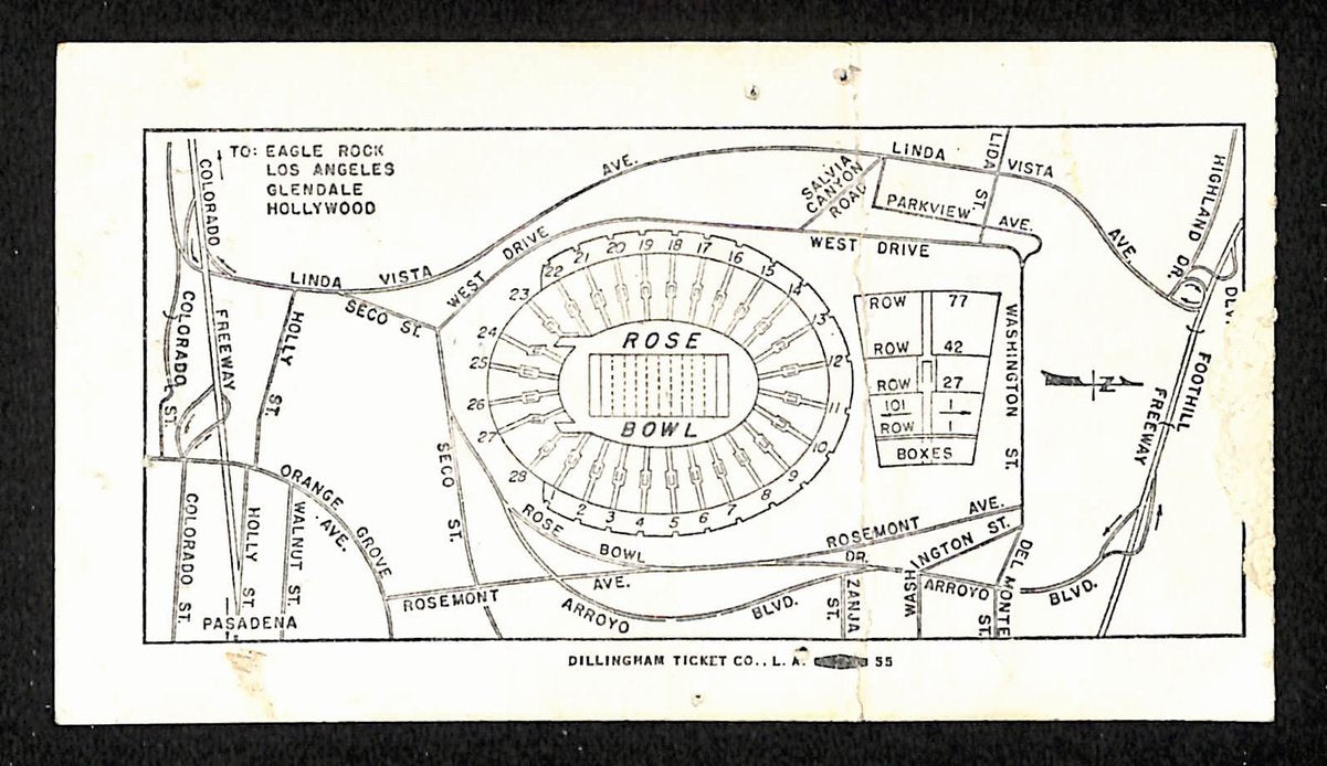 01/01/1975 College Football Game Ticket Stub Rose Bowl Ohio State vs. USC 203821