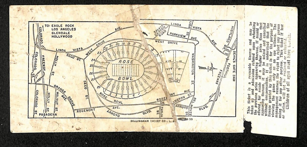01/01/1976 College Football Game Full Ticket Rose Bowl Ohio State vs. UCLA