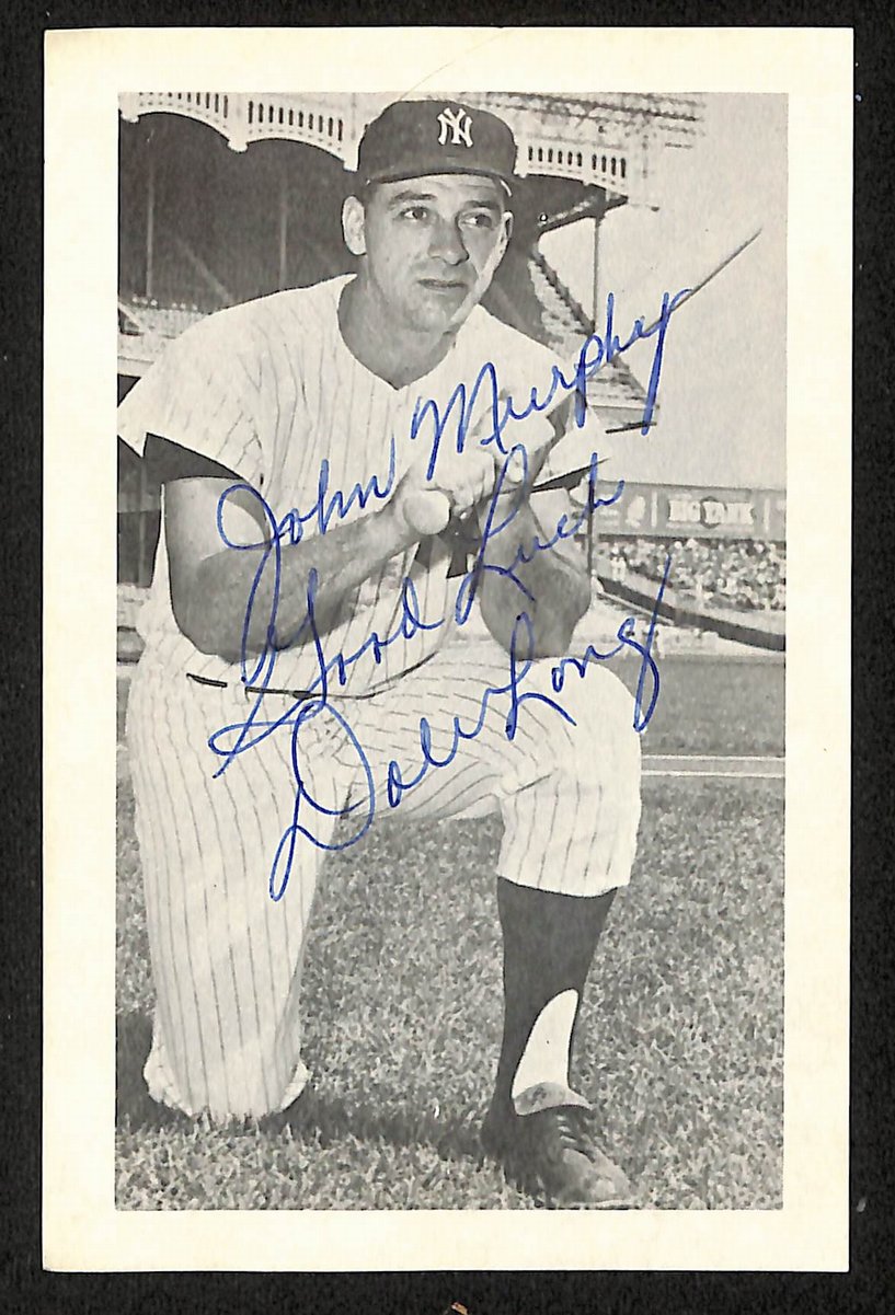 John Murphy Signed/Inscribed 3.5x5.5 B/W Picture Card New York Yankees 201697