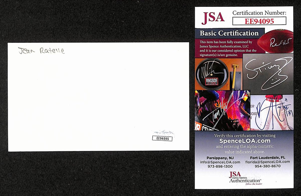 Jean Ratelle HOF Signed/Autographed 3x5 Index Card Boston Bruins JSA 201722