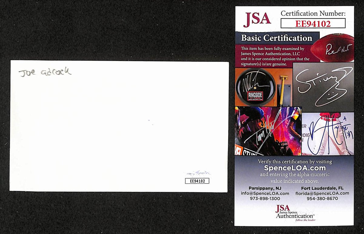 Joe Adcock Signed/Autographed 3x5 Index Card Milwaukee Braves JSA 201740