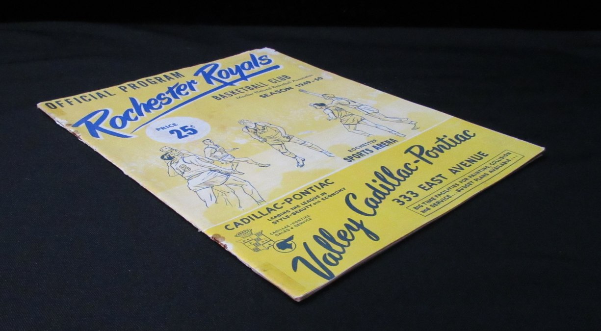 Vintage 1949-50 Basketball Program Rochester Royals vs. Philadelphia Warriors