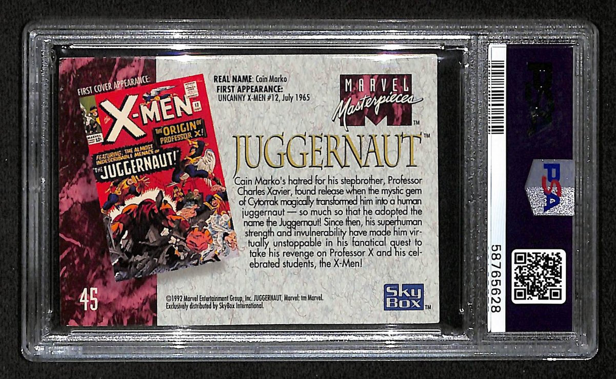 1992 Marvel Masterpieces Juggernaut #45 PSA 7 BA201754