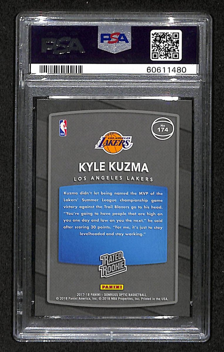 2017 Panini Donruss Optic Kyle Kuzma Shock RC #174 PSA 9 BA201756
