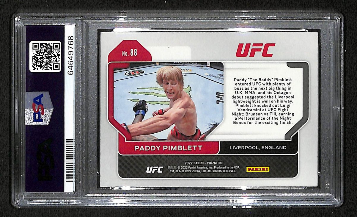 2022 Prizm UFC Paddy Pimblett RC #88 PSA 9 BA201761