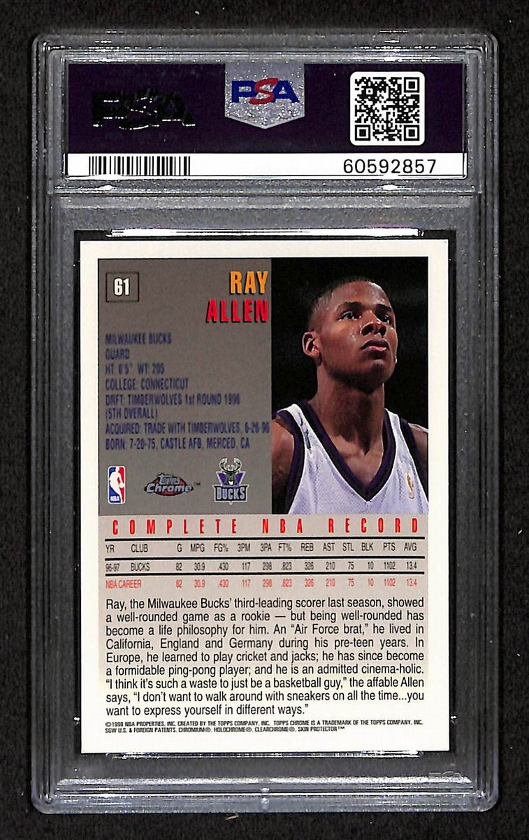 1997 Topps Chrome Bucks Ray Allen #61 PSA 8 BA201770