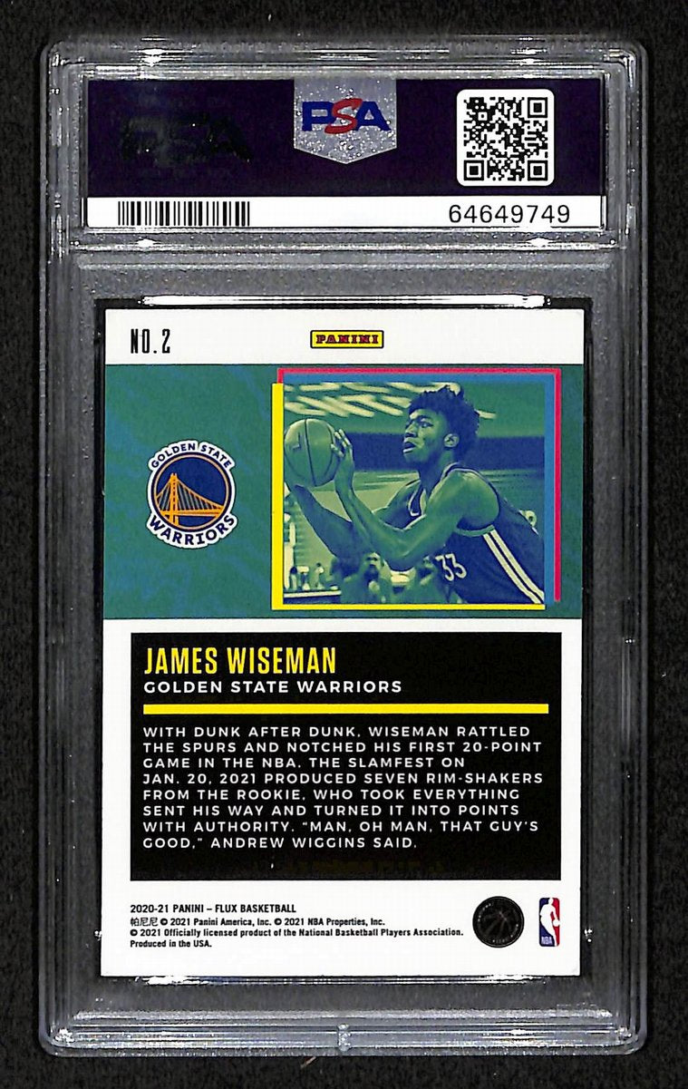 2020 Panini Flux Warriors James Wiseman Freshman Year #2 PSA 9 BA201780