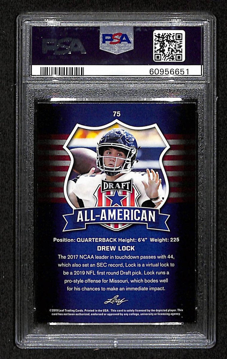 2019 Leaf Draft Gold Drew Lock #75 PSA 8 BA201792