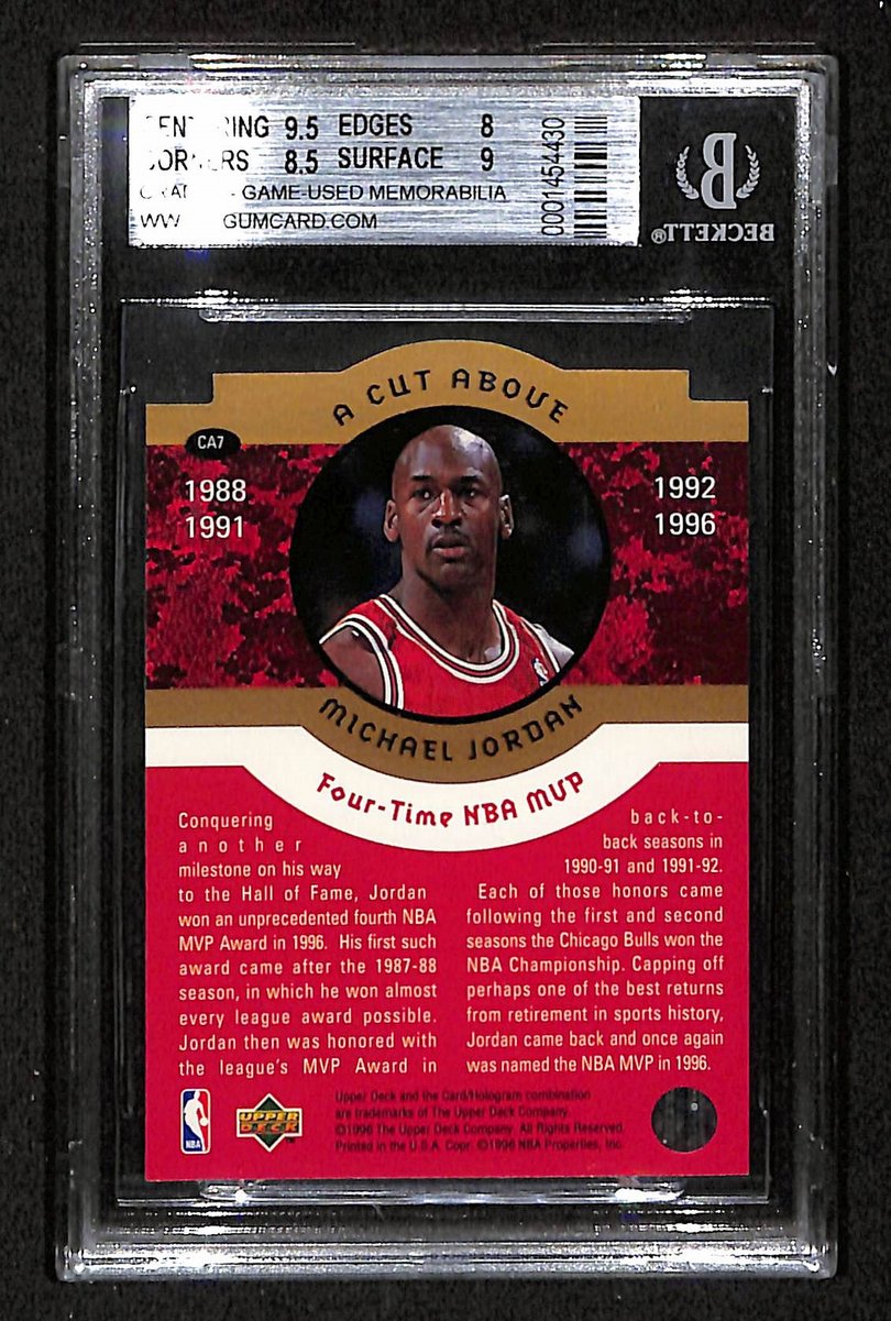 1996-97 Collectors Choice A Cut Above Michael Jordan #CA7 Beckett 8.5 BA201798