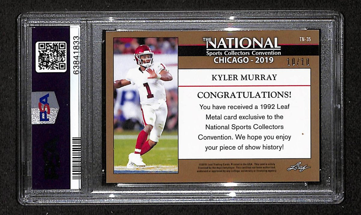 2019 Leaf National Convention 92 Metal Purple Kyler Murray #TN35 PSA 8 BA201810