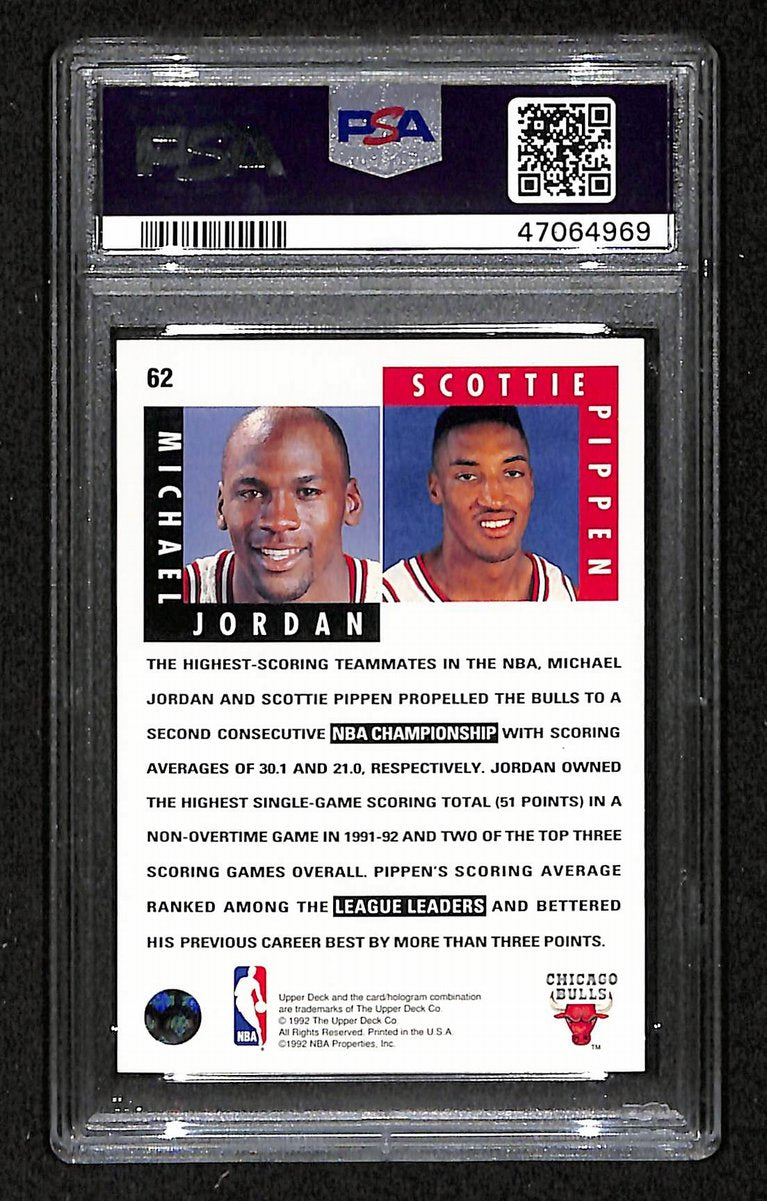 1992 Upper Deck Michael Jordan / Scottie Pippen #62 PSA 7 BA201816