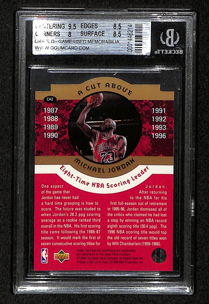 1996-97 Collectors Choice A Cut Above Michael Jordan #CA2 Beckett 8.5 BA201820