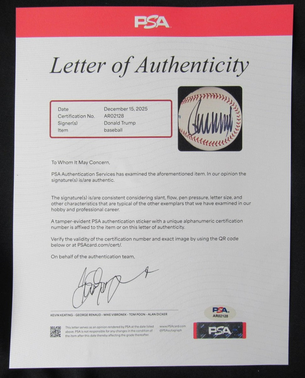 President Donald J Trump Signed/Autographed OML Baseball PSA/DNA Full LOA 204144