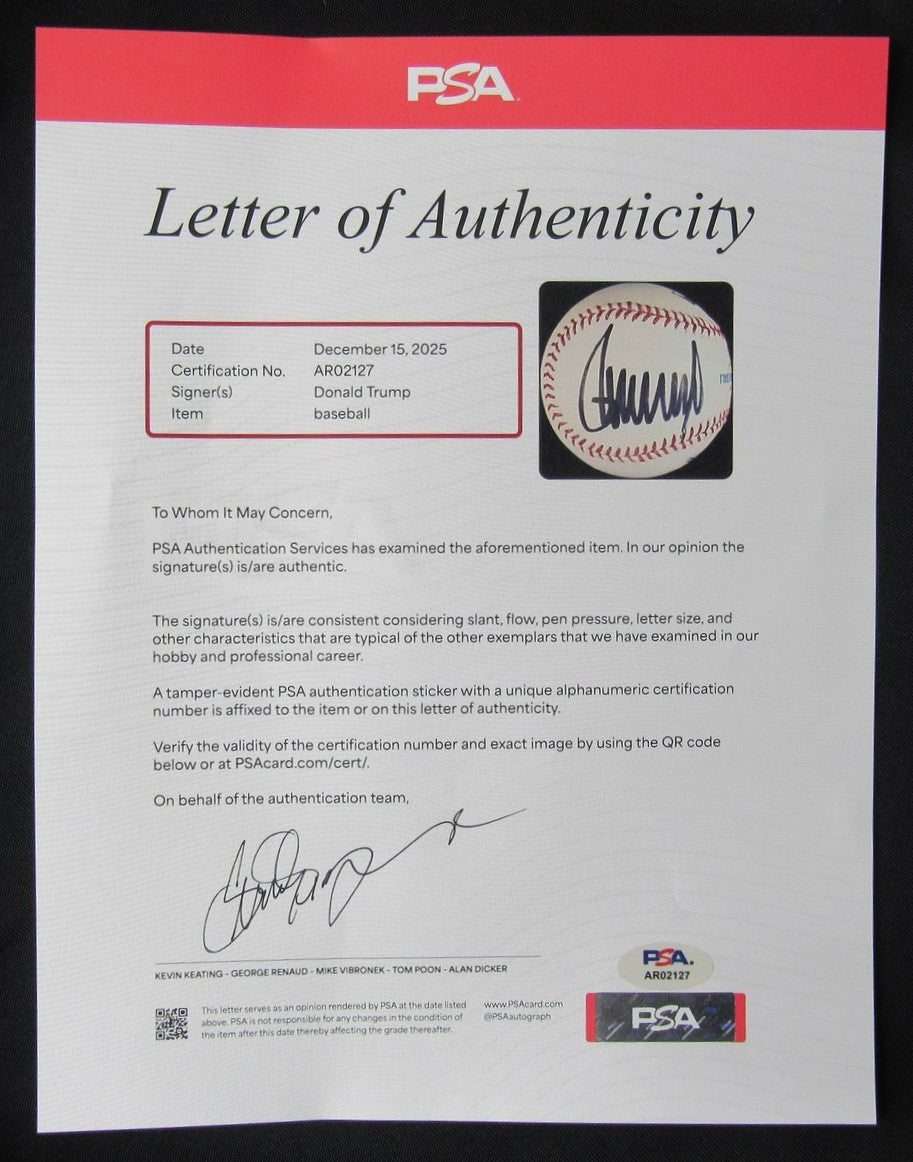 President Donald J Trump Signed/Autographed OML Baseball PSA/DNA Full LOA 204145