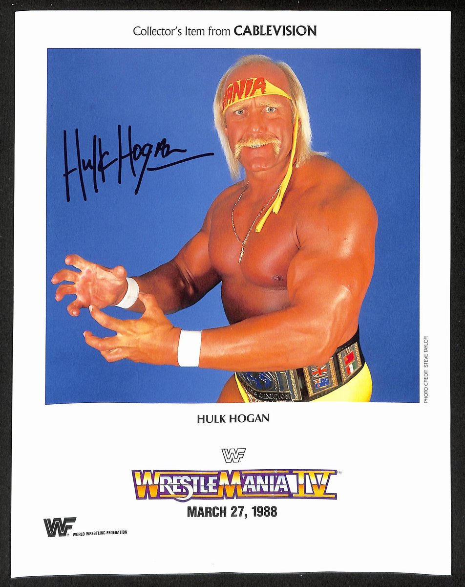 Hulk Hogan Signed/Autographed 1988 WrestleMania IV 8.5x11 Promo Photo 204065