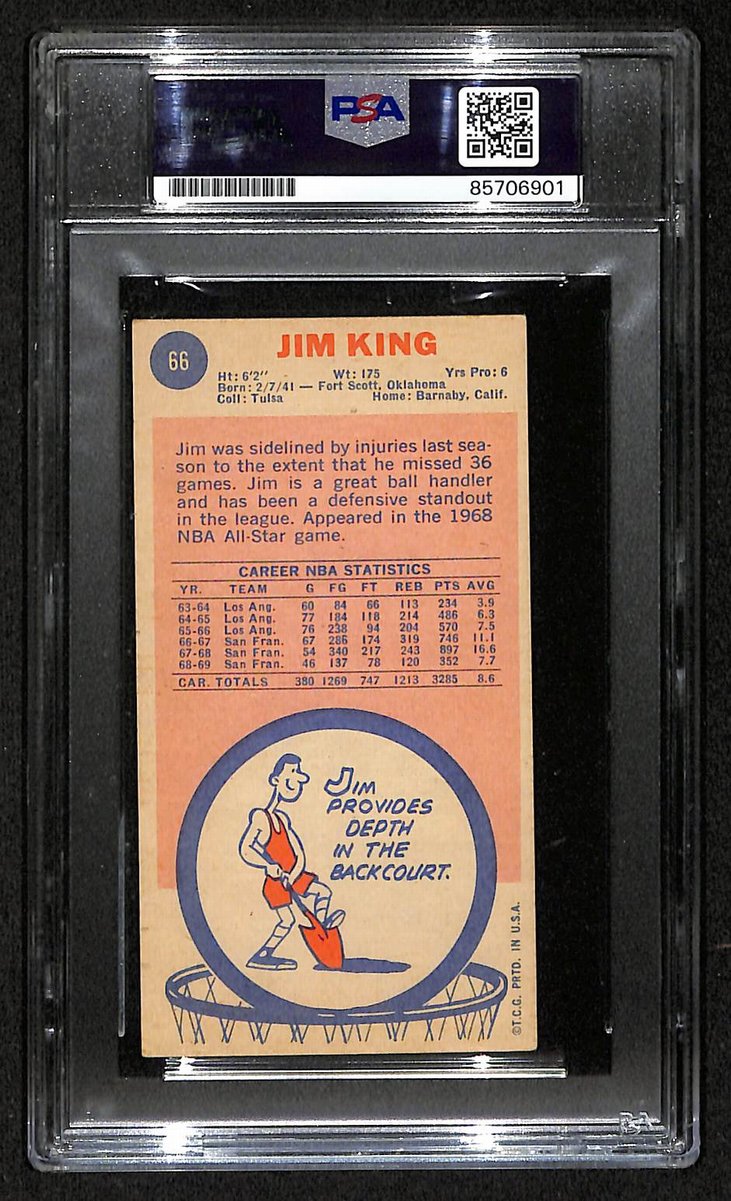 1969 Topps Jim King Cincinnati Royals PSA/DNA Signed/Auto Card BA204136