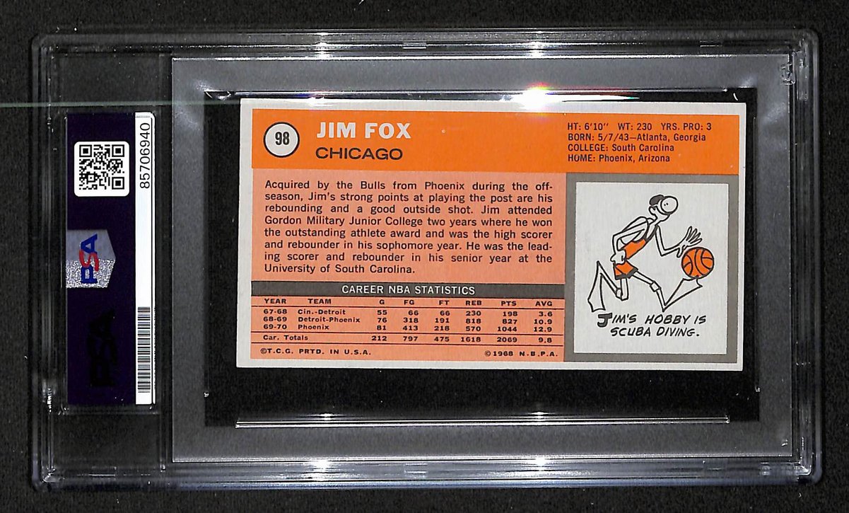 1970 Topps Jim Fox Chicago Bulls PSA/DNA Signed/Auto Card BA204113