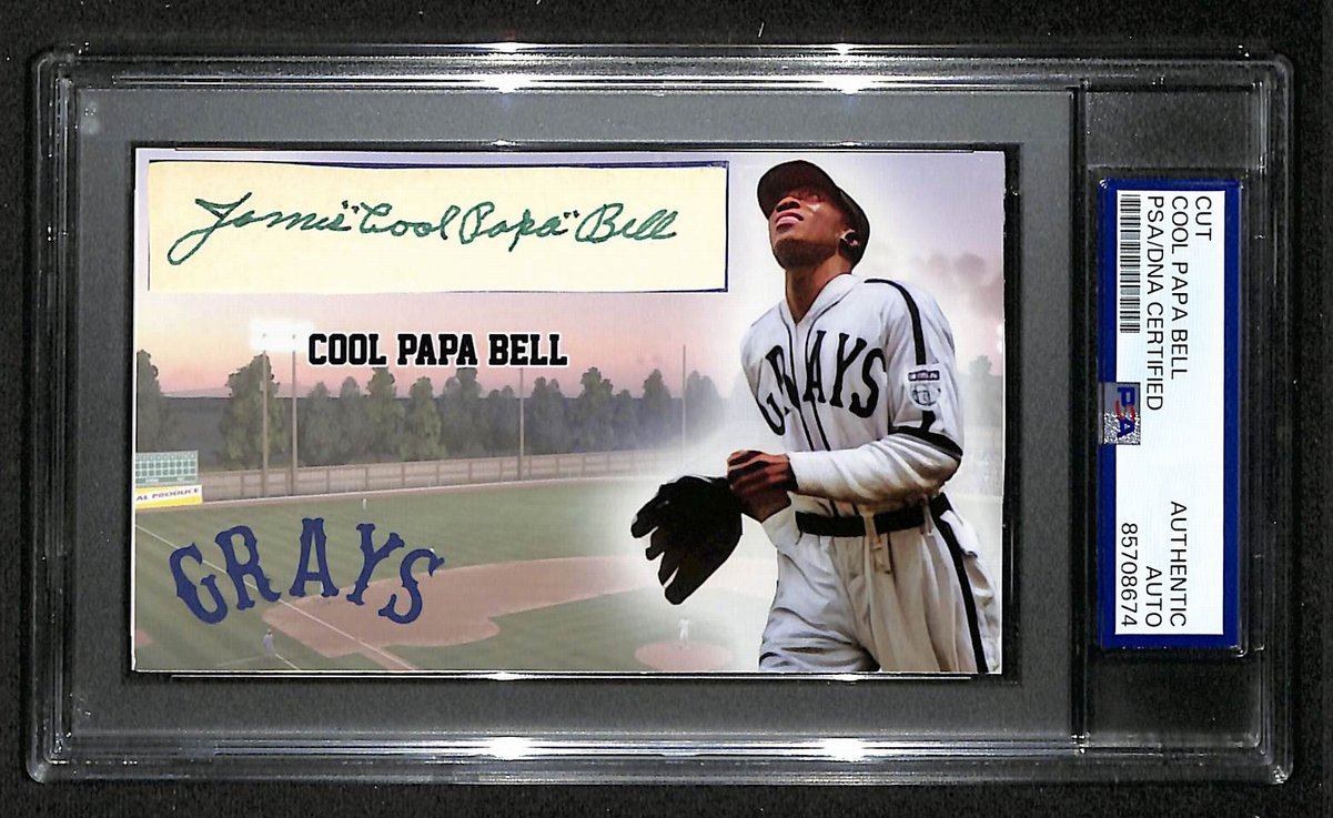 Cool Papa Bell HOF Autographed/Signed Cut 3x5 Custom Card PSA/DNA Grays BA203715