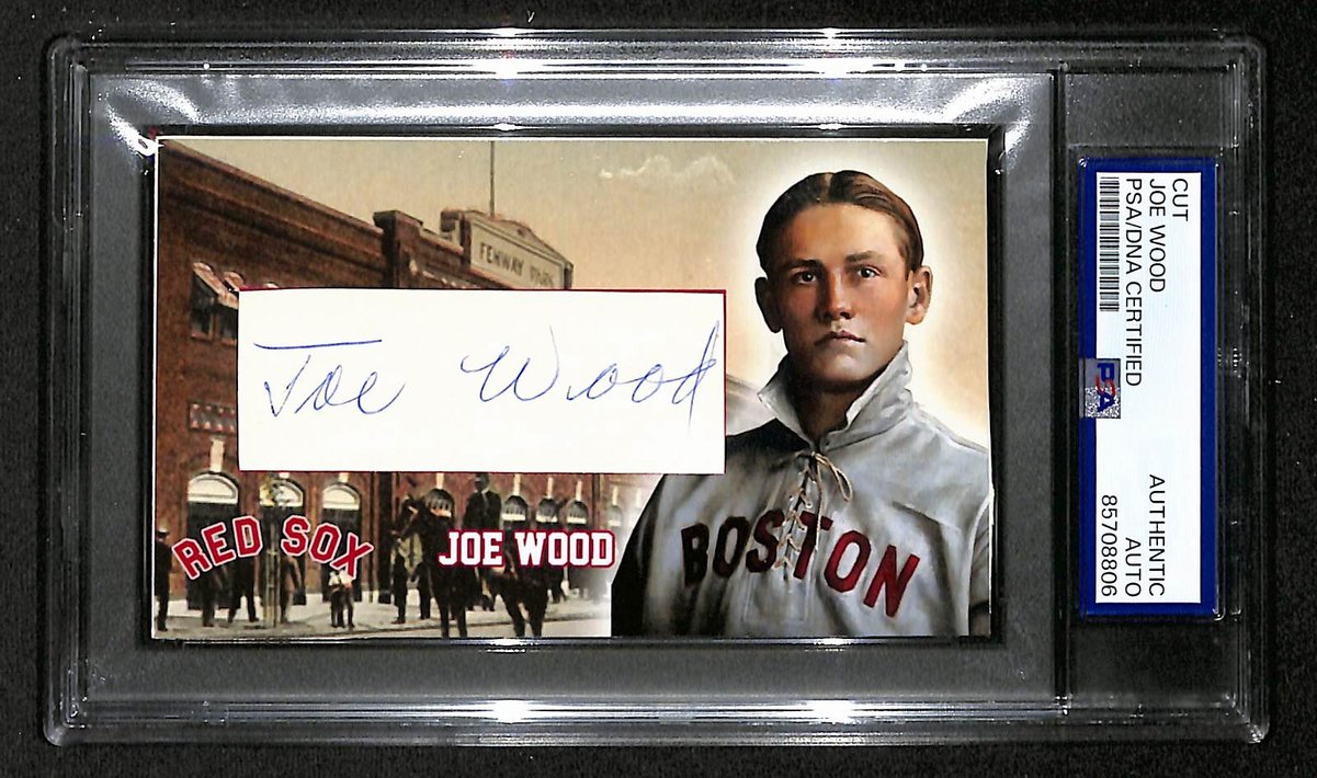 Joe Wood Autographed/Signed Cut 3x5 Custom Card PSA/DNA Red Sox BA203726