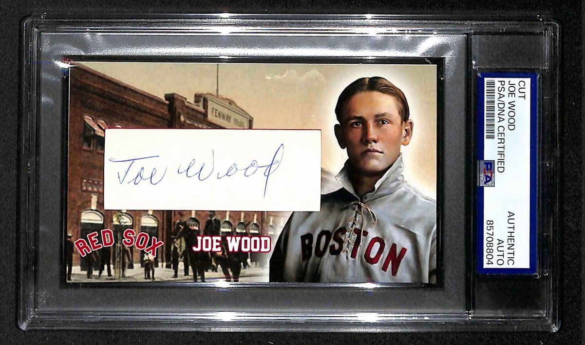 Joe Wood Autographed/Signed Cut 3x5 Custom Card PSA/DNA Red Sox BA203728