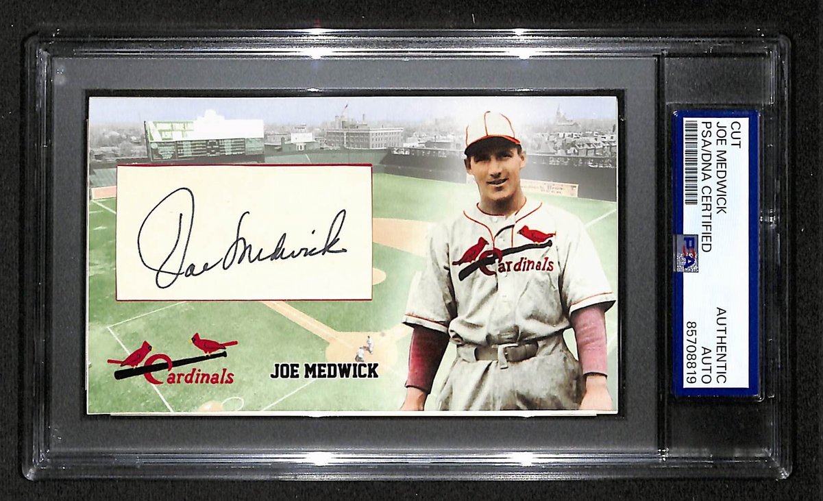 Joe Medwick HOF Autographed/Signed Cut 3x5 Custom Card PSA/DNA BA203838