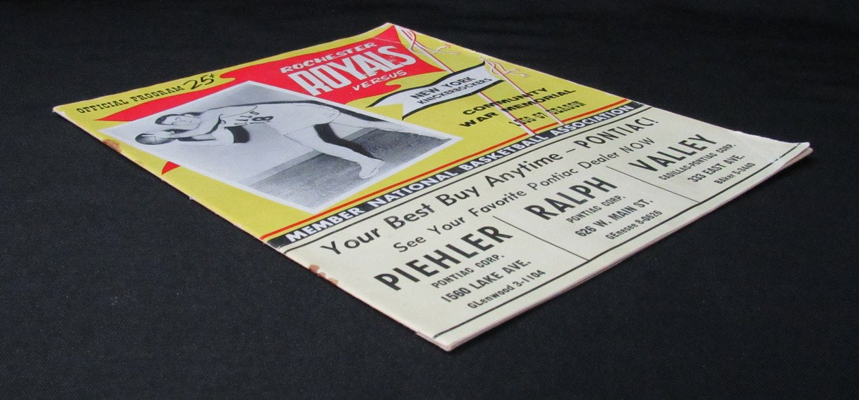 1956-57 NBA Program Rochester Royals vs. New York Knickerbockers 198268