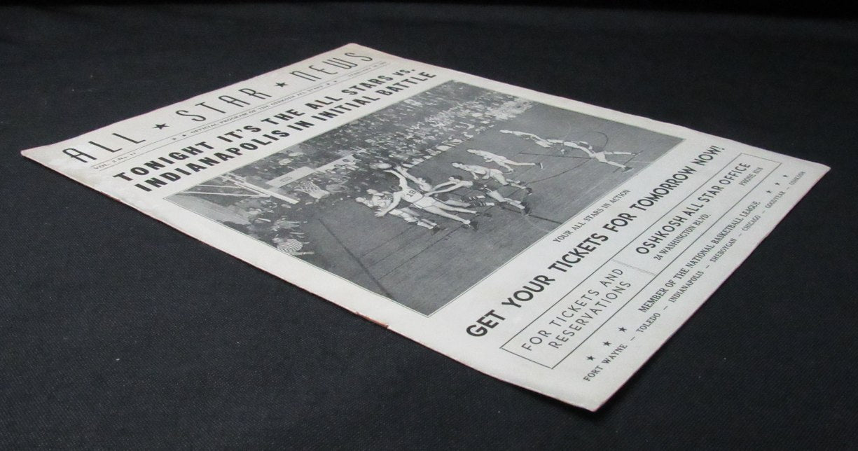 2/28/1942 NBA Program Oshkosh All Strs vs. Indianapolis Olympians RARE 198290