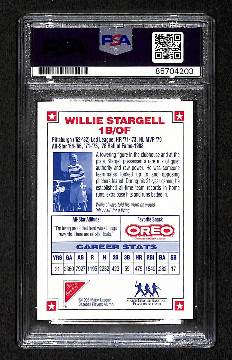 1993 Nabisco All-Star Willie Stargell HOF Signed Card Pirates PSA/DNA 203943