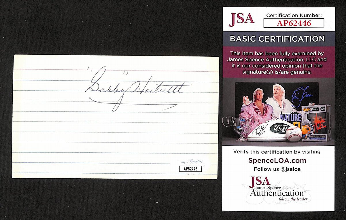 Gabby Hartnett HOF Signed/Auto 3x5 Index Card 1922 Chicago Cubs JSA 204186