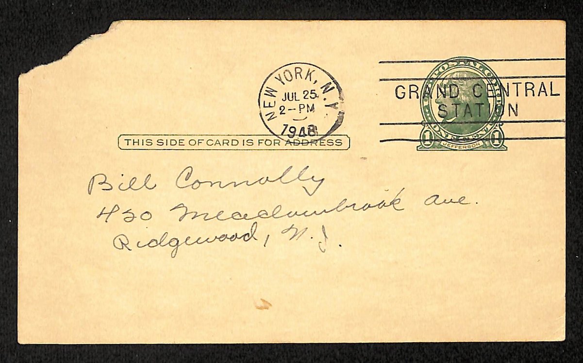 Luke Appling HOF Signed/Inscr 3.5x5.5 GPC 1948 Postcard Chicago White Sox 204215