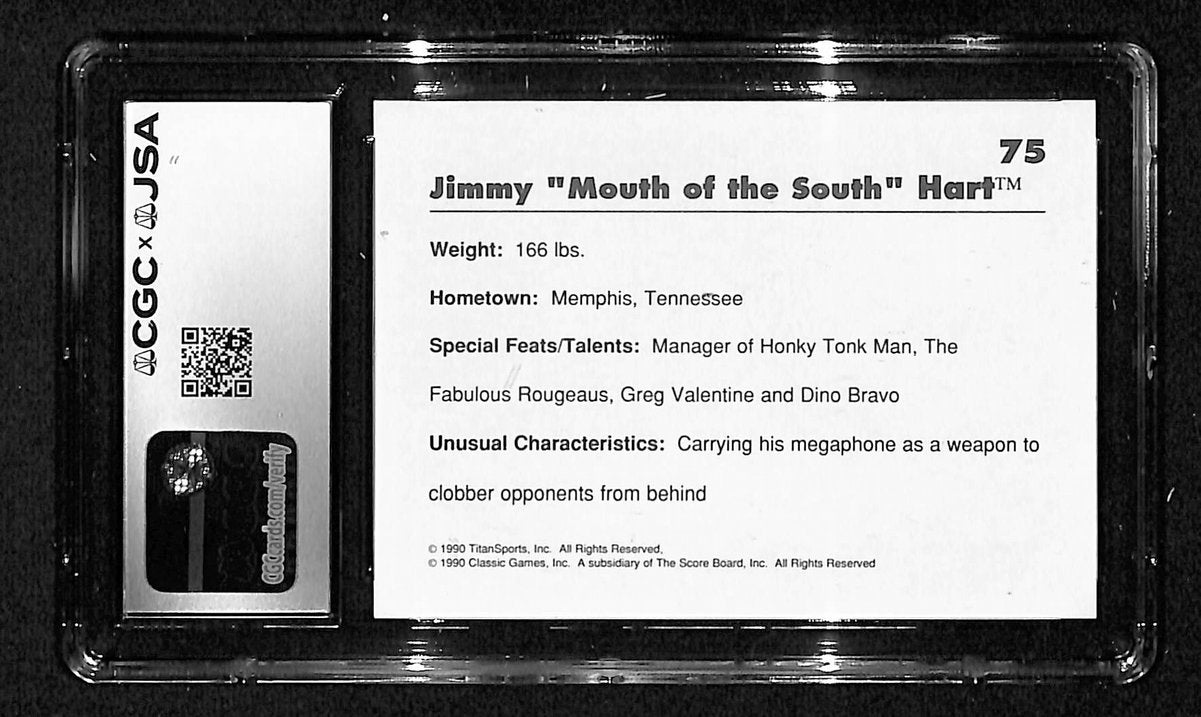 1990 Classic WWF Jimmy Hart Autographed/Signed Card CGCxJSA 10 BA200628