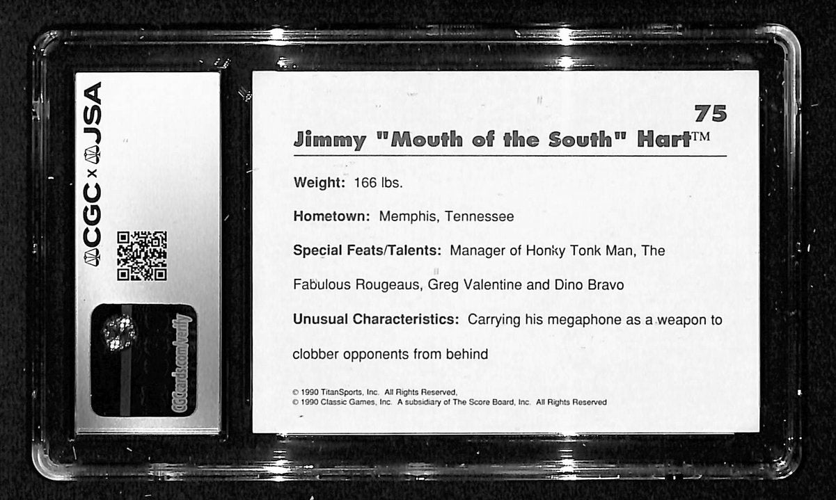 1990 Classic WWF Jimmy Hart Autographed/Signed Card CGCxJSA 9 BA200630