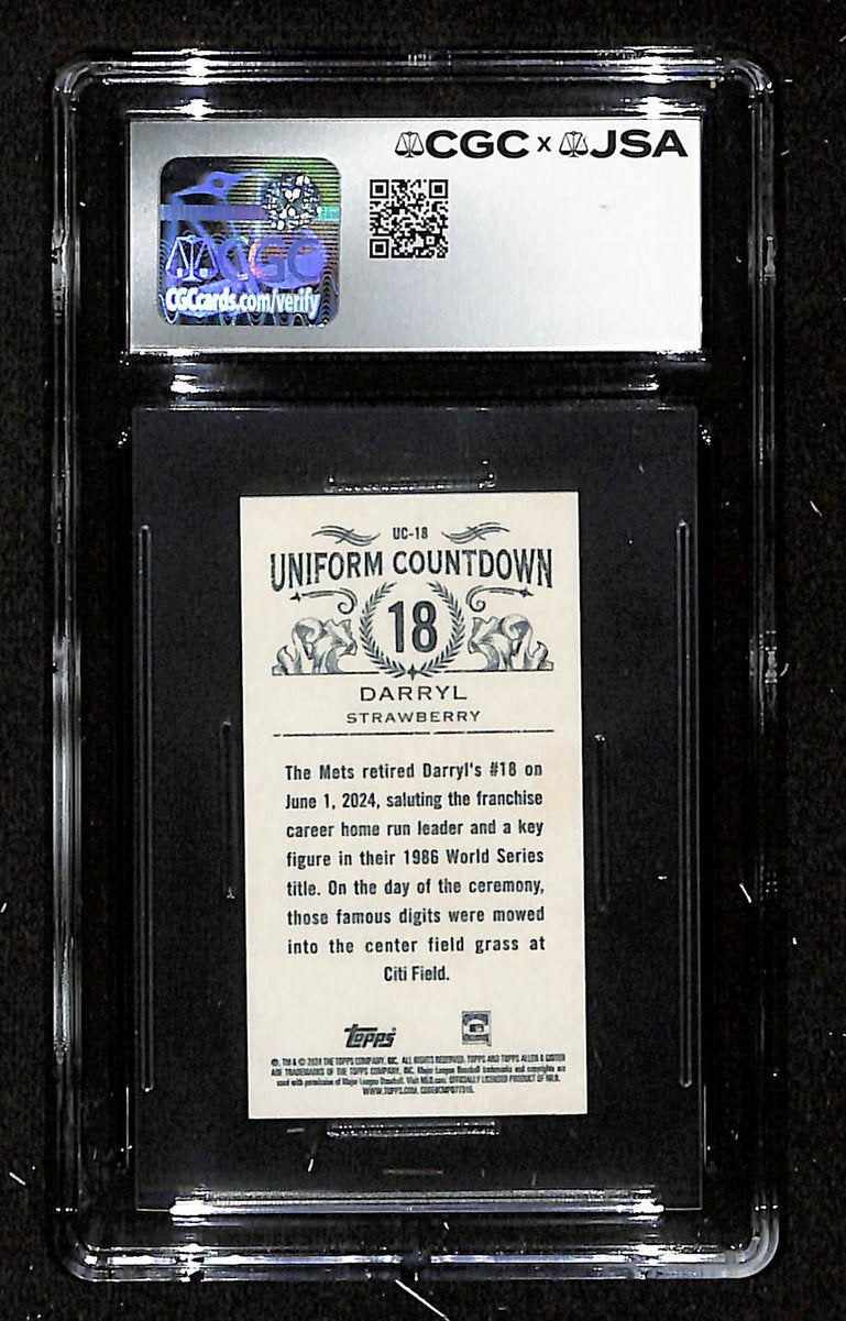 2024 Topps A&G Darryl Strawberry Autographed/Signed Card CGCxJSA 10 BA200663