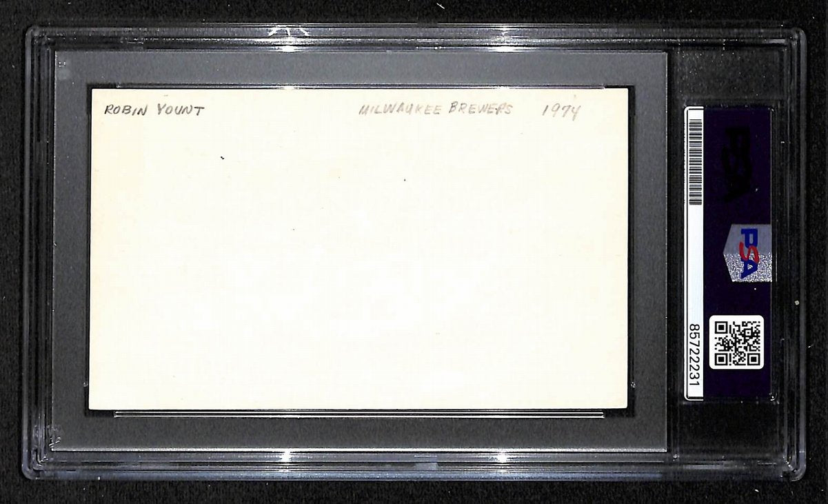 Robin Yount HOF Signed/Autographed 3x5 Index Card PSA/DNA Brewers BA203971