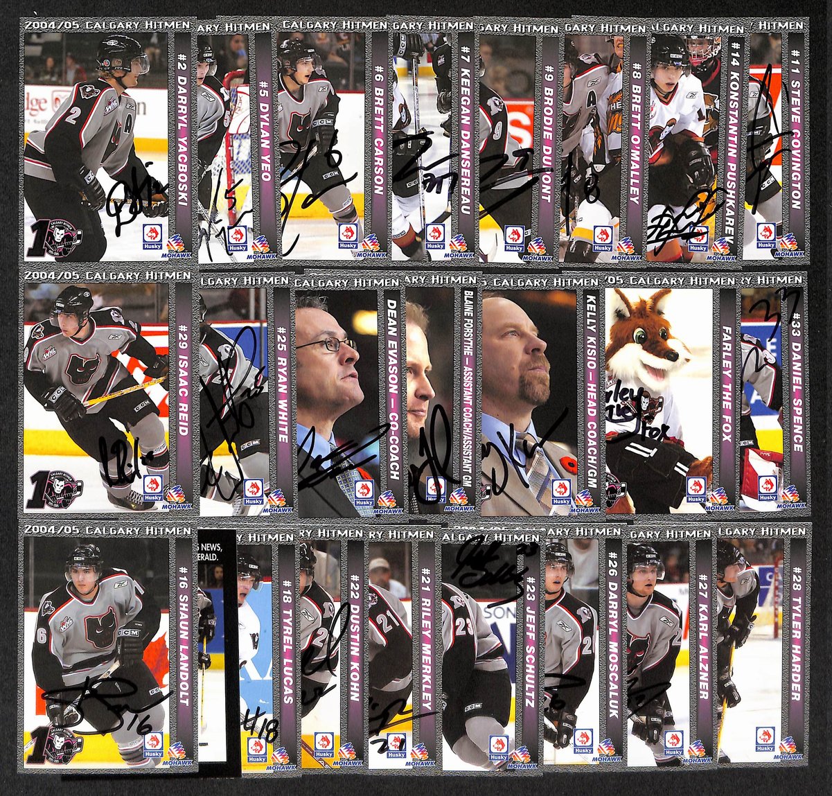 Lot of (23) 2004-05 Calgary Hitmen Hockey Cards Signed/Autographed 204220