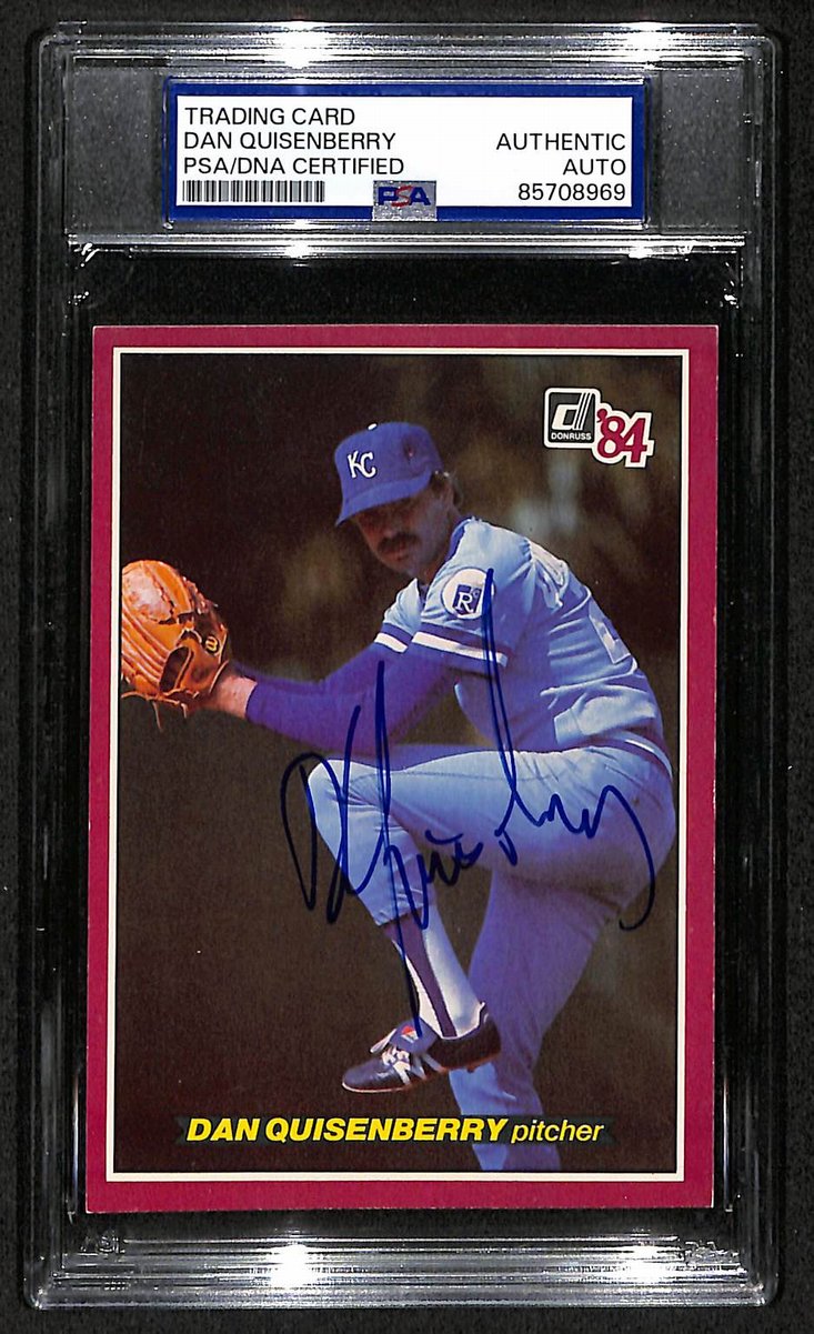 Dan Quisenberry Royals Auto 1984 Donruss Action All-Stars Card PSA/DNA BA203448