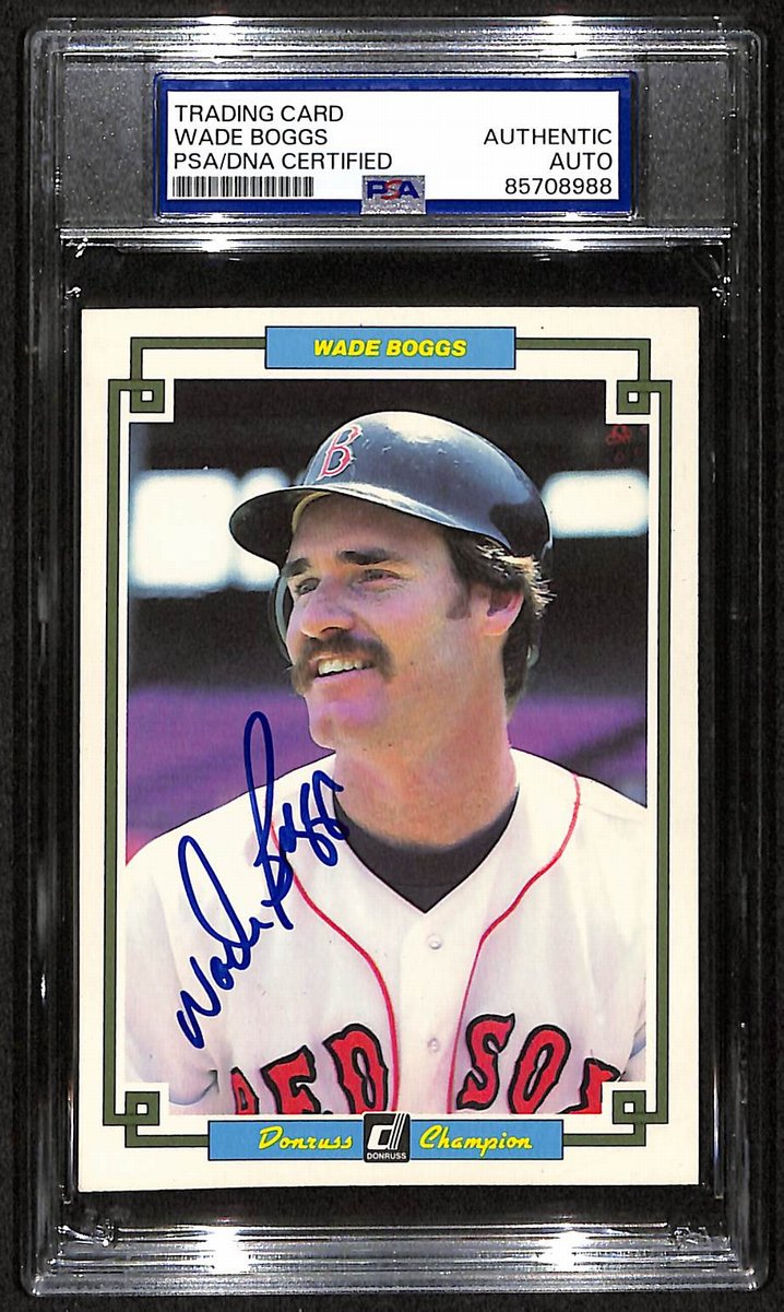 Wade Boggs HOF Red Sox Auto 1984 Donruss Champions Card PSA/DNA BA203459