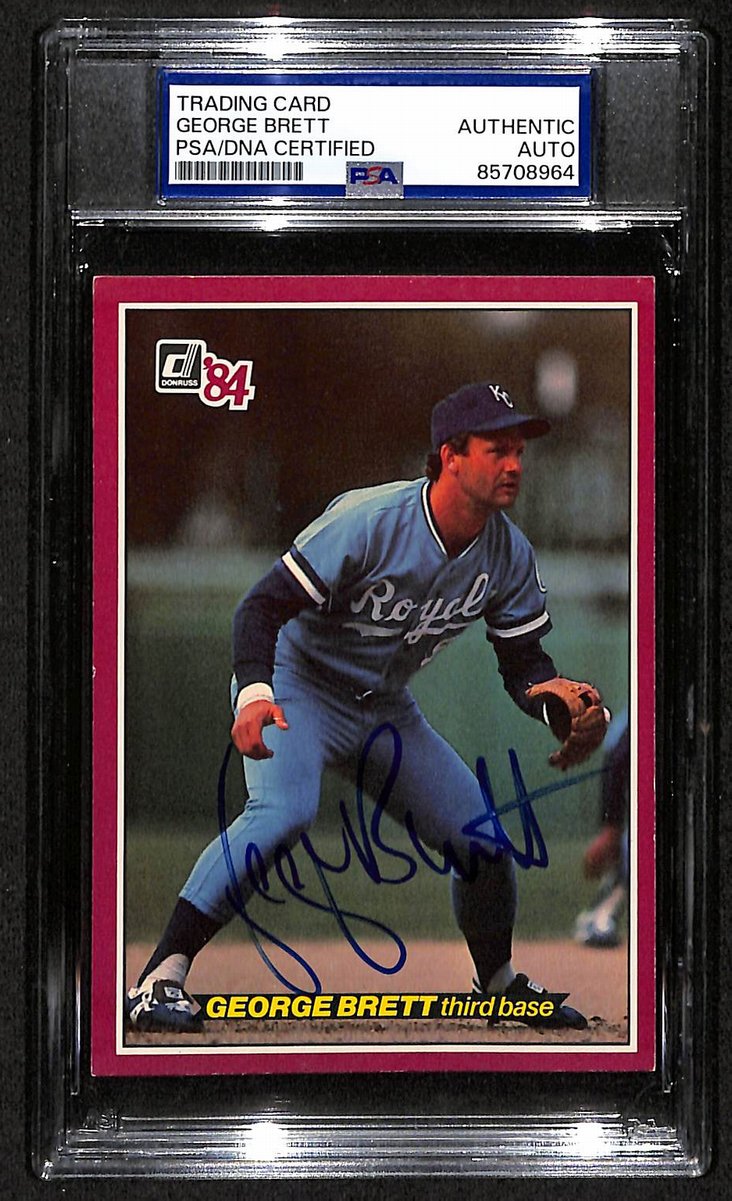 George Brett HOF Royals Auto 1984 Donruss Action All-Stars Card PSA/DNA BA204245