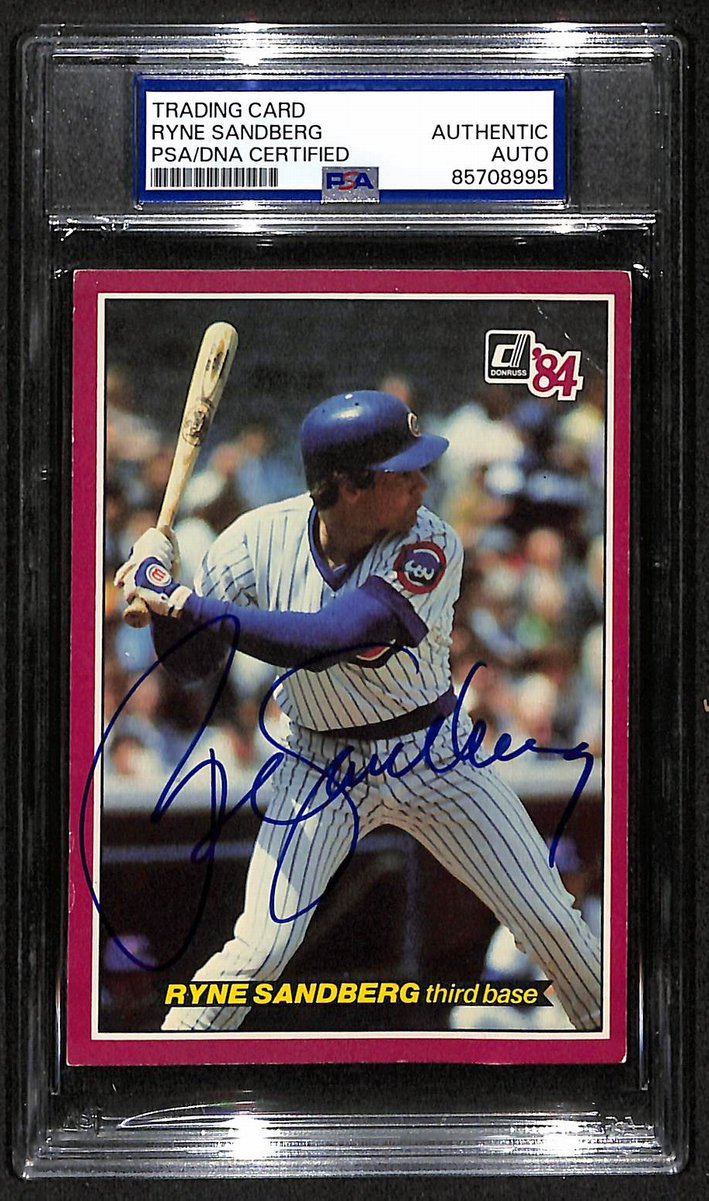 Ryne Sandberg HOF Cubs Auto 1984 Donruss Action All-Stars Card PSA/DNA BA204249