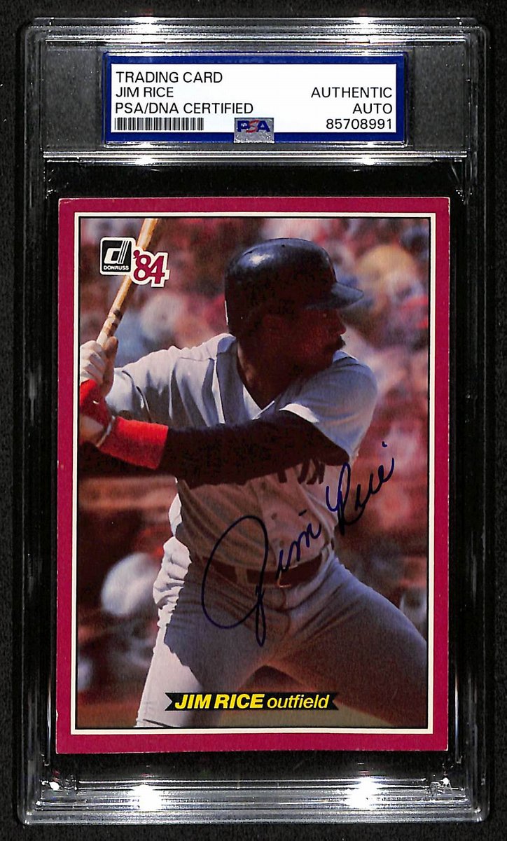 Jim Rice HOF Red Sox Auto 1984 Donruss Action All-Stars Card PSA/DNA BA204253