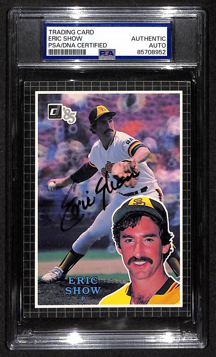 Eric Show Padres Auto 1985 Donruss Action All-Stars Card PSA/DNA BA204259