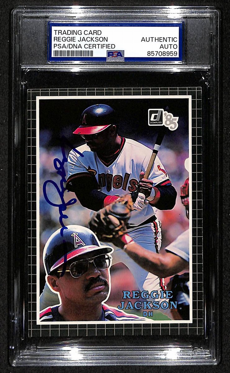 Reggie Jackson HOF Angels Auto 1985 Donruss Action All-Stars PSA/DNA BA204262