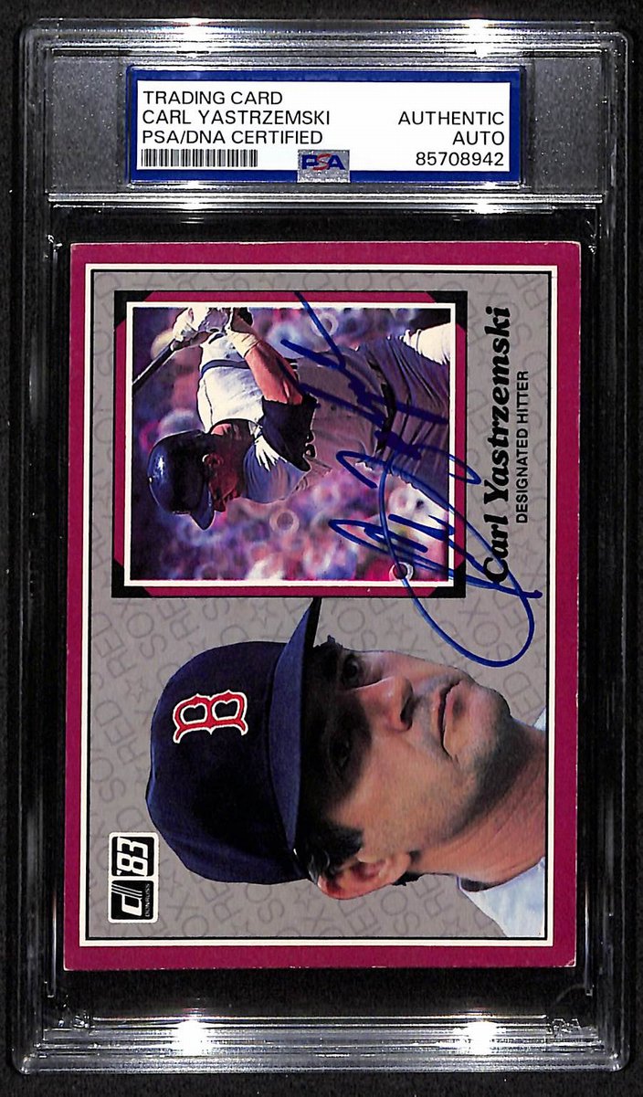 Carl Yastrzemski HOF Red Sox Auto 1983 Donruss Action All-Stars PSA/DNA BA204276