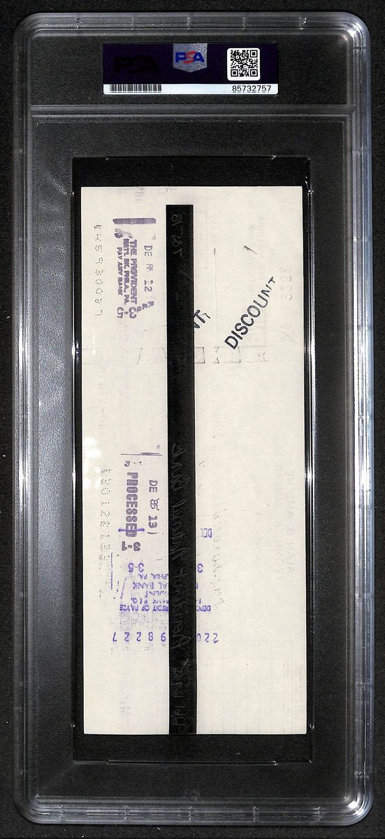 Alan Ameche Signed/Auto 1985 Bank Check 1954 Heisman Wisconsin PSA/DNA 205374
