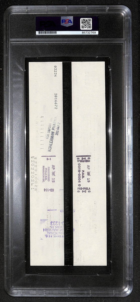 Alan Ameche Signed/Auto 1988 Bank Check 1954 Heisman Wisconsin PSA/DNA 205379