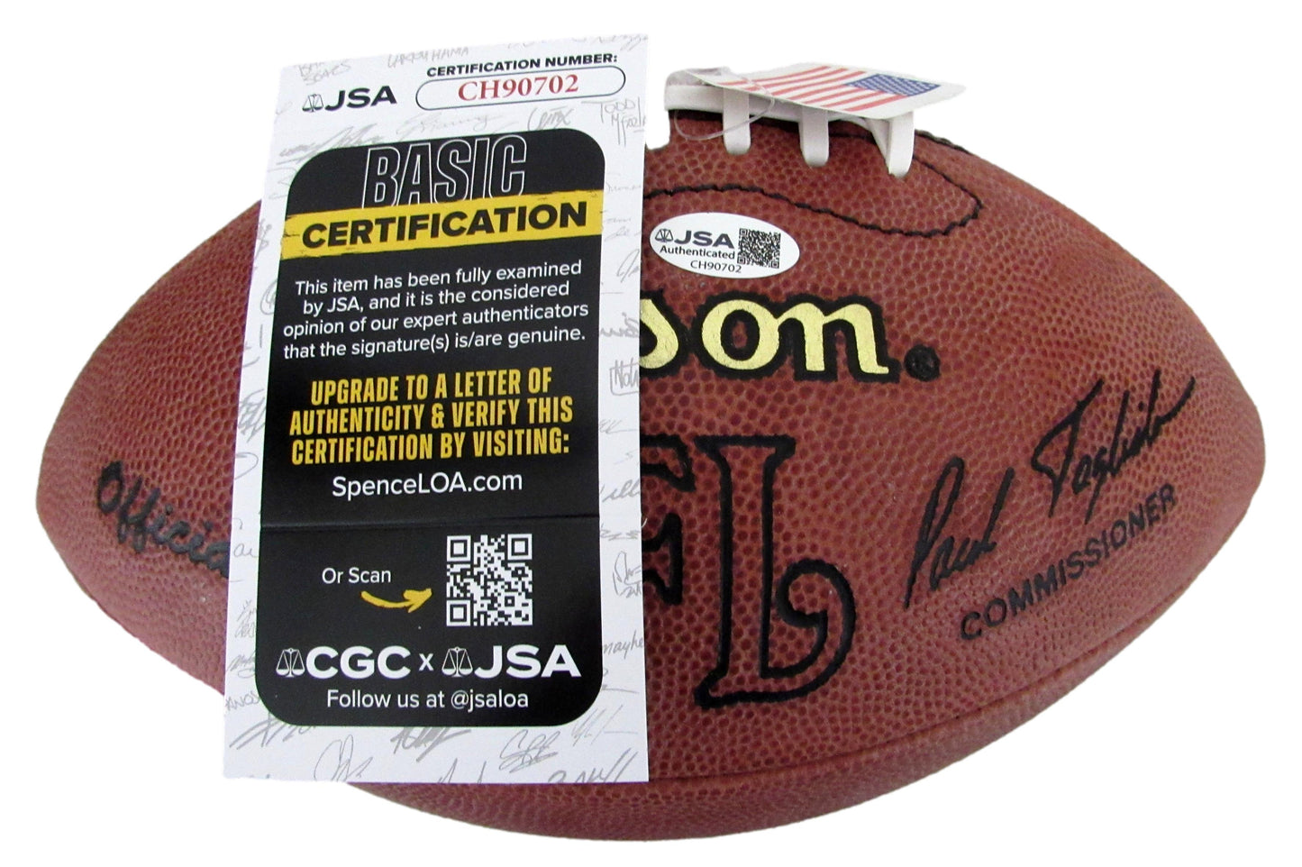 Y.A. Tittle HOF Signed/Autographed Wilson NFL Leather Football 49ers JSA 204868