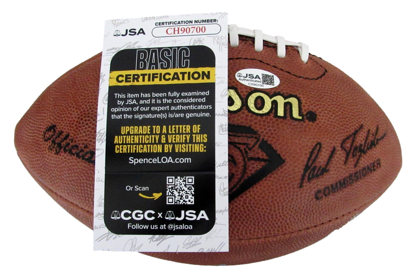 Joe Namath HOF Signed/Autographed Wilson NFL 75 Leather Football Jets JSA 204871