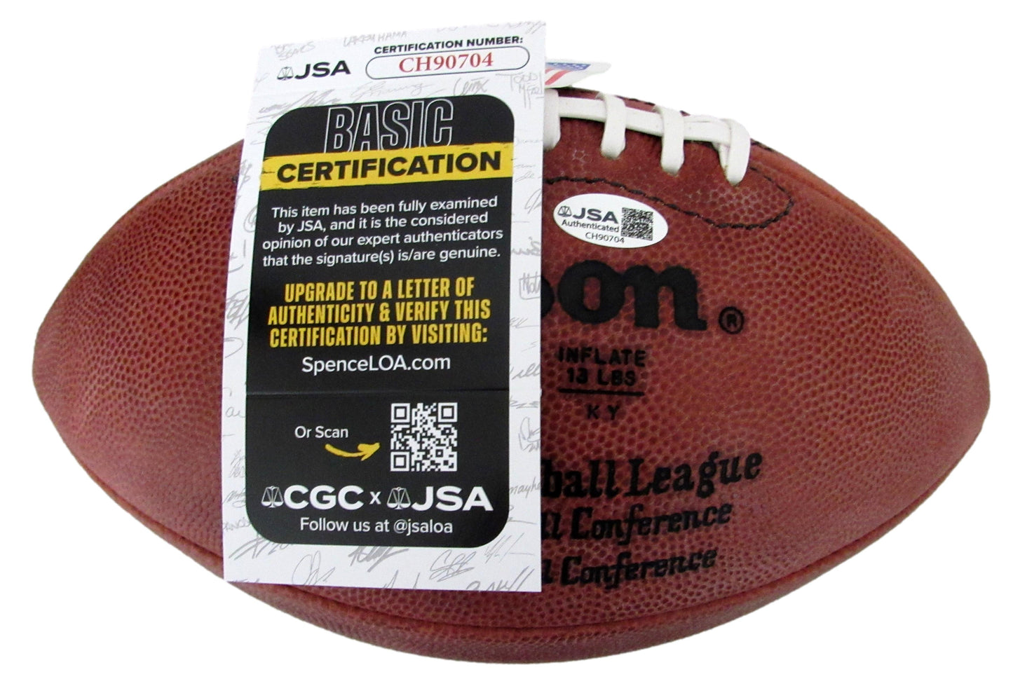 Johnny Unitas HOF Signed/Auto Wilson NFL Leather Football Colts JSA 204872