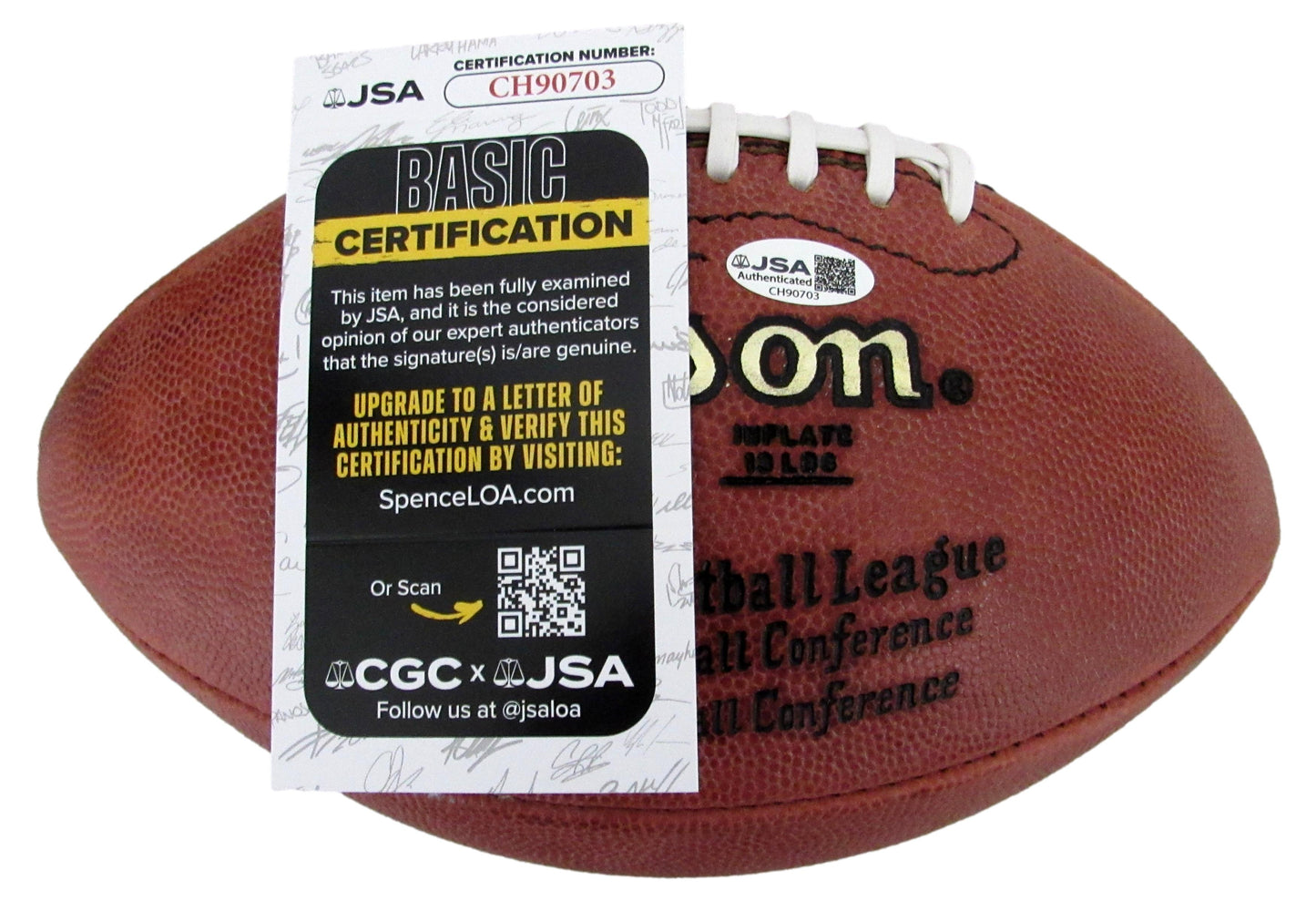 Thurman Thomas HOF Signed/Auto Wilson NFL Leather Football Bills JSA 204874