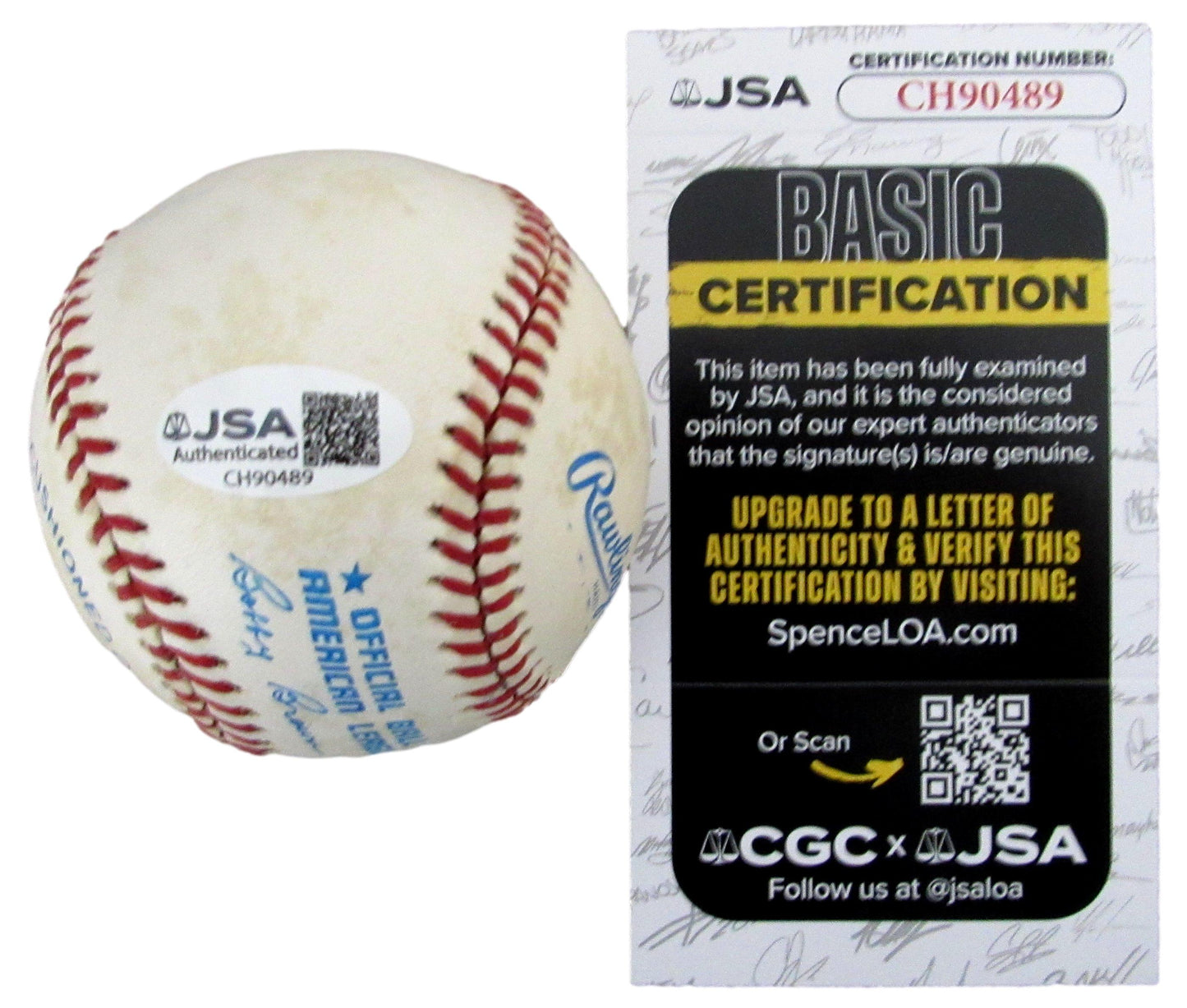 Herb Score Signed/Autographed OAL Baseball Cleveland Indians JSA 204866